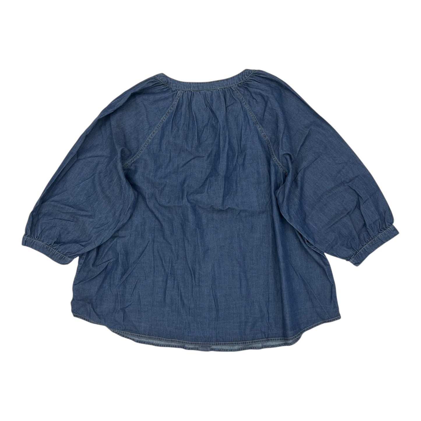 Blouse 3/4 Sleeve By Lane Bryant In Blue Denim, Size:3X