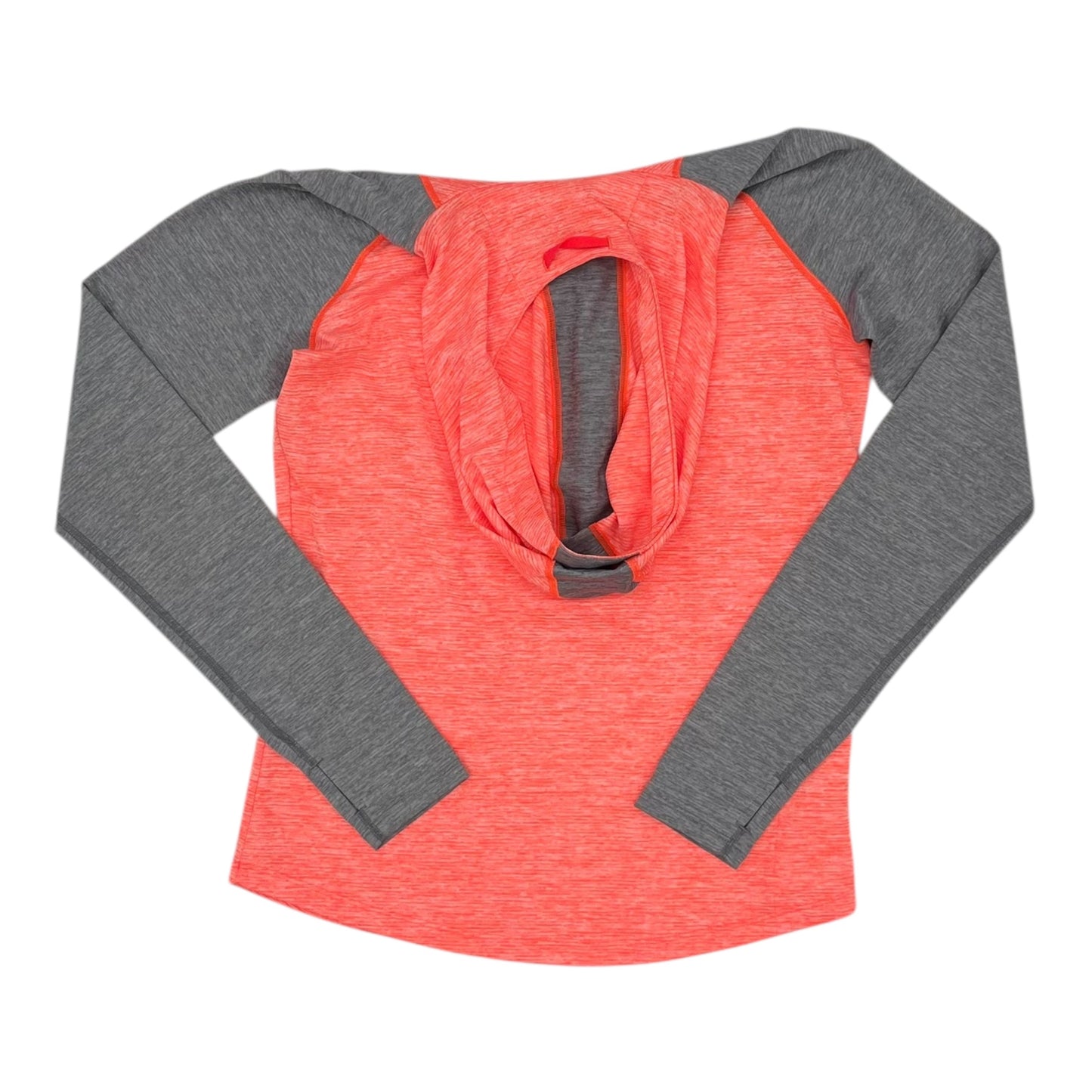 Athletic Top Ls Hoodie By Under Armour In Grey & Orange, Size:S