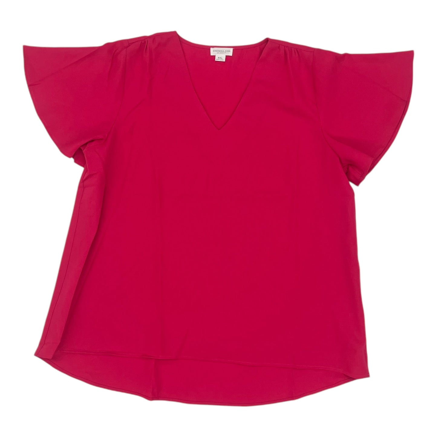 Blouse Ss By Chicsoul In Pink, Size:3X