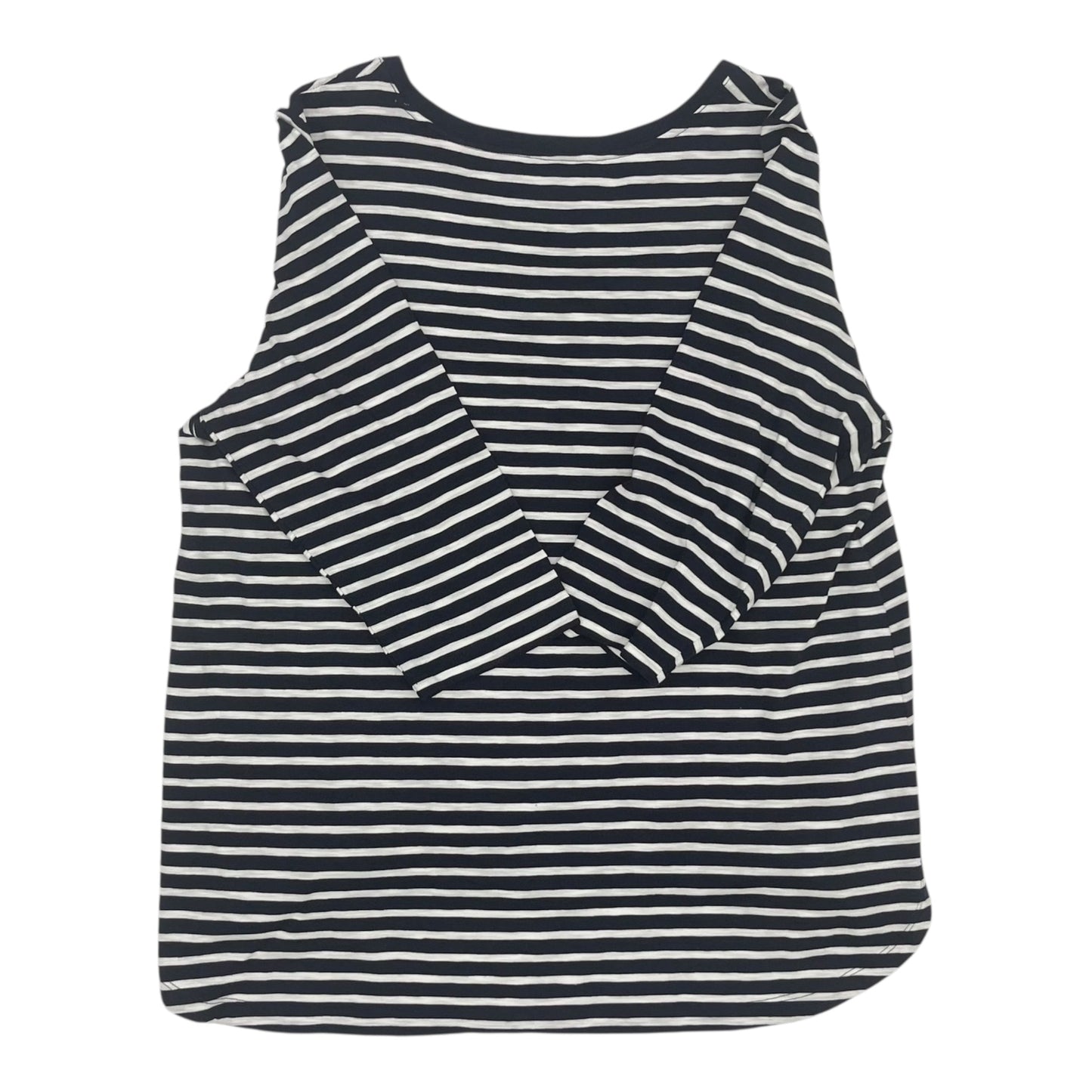 Top 3/4 Sleeve By Chicos In Blue & White, Size:Xl