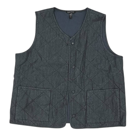 Vest Puffer & Quilted By Eileen Fisher In Navy, Size:M