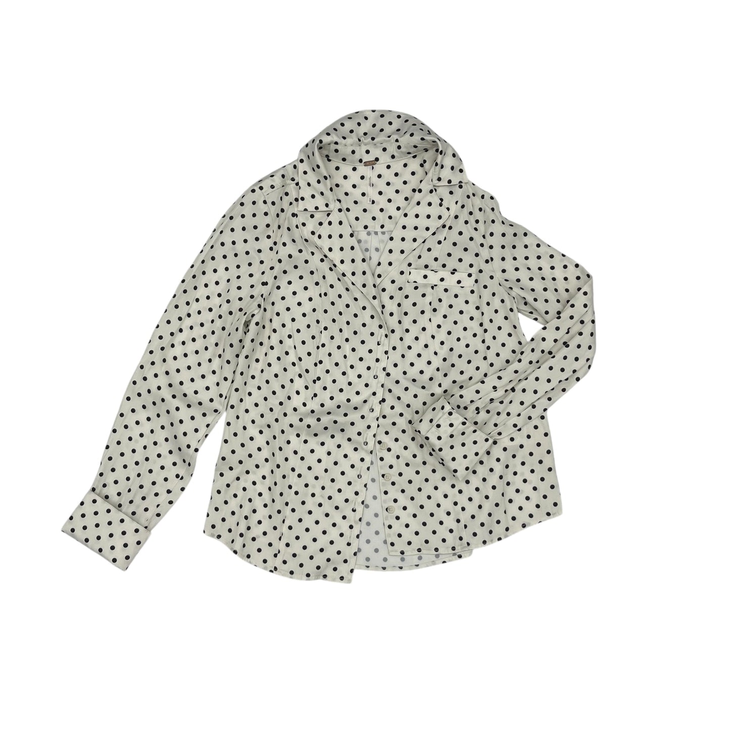 Blouse Ls By Free People In Polkadot Pattern, Size:Xs