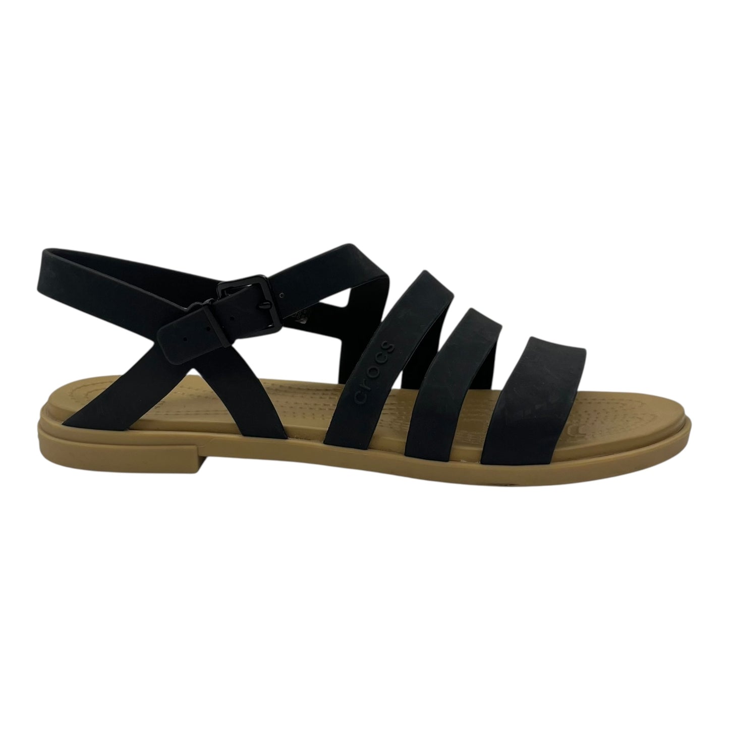 Sandals Flats By Crocs In Black, Size:10