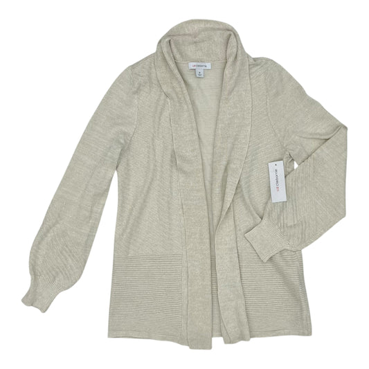 Sweater Cardigan By Liz Claiborne In Tan, Size:M