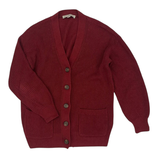Sweater Cardigan By Loft In Red, Size:M