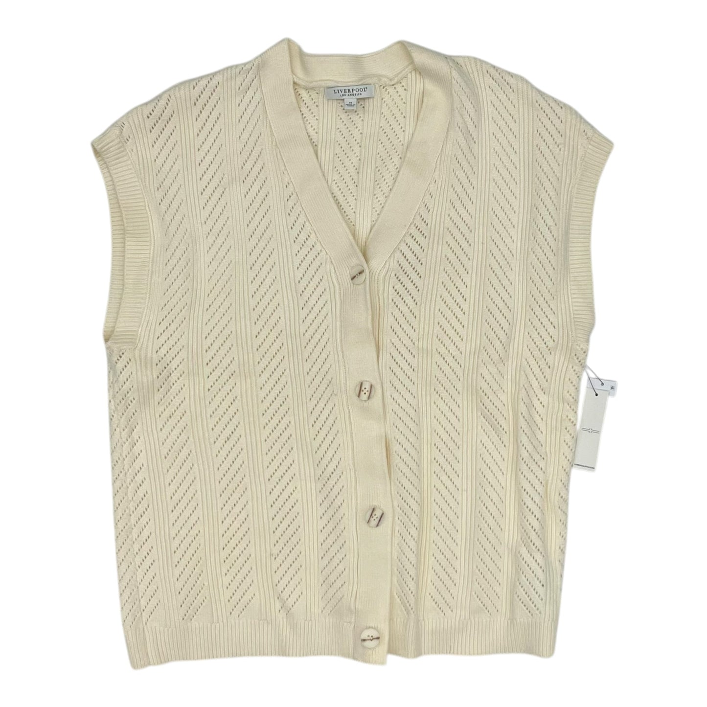 Sweater Cardigan By Liverpool In Cream, Size:M