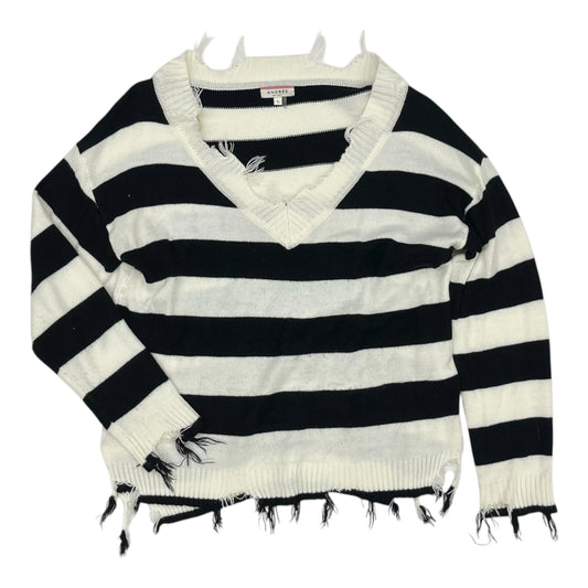 Sweater By Andree By Unit In Black & Cream, Size:L