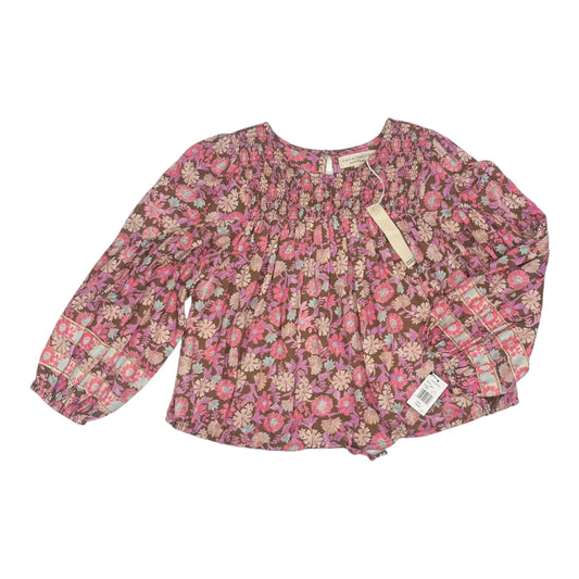 Blouse Ls By Clothes Mentor In Floral Print, Size:L