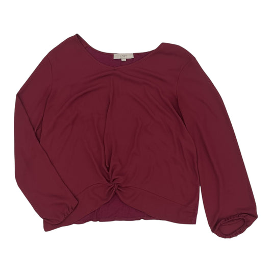 Blouse Ls By Loft In Pink, Size:L