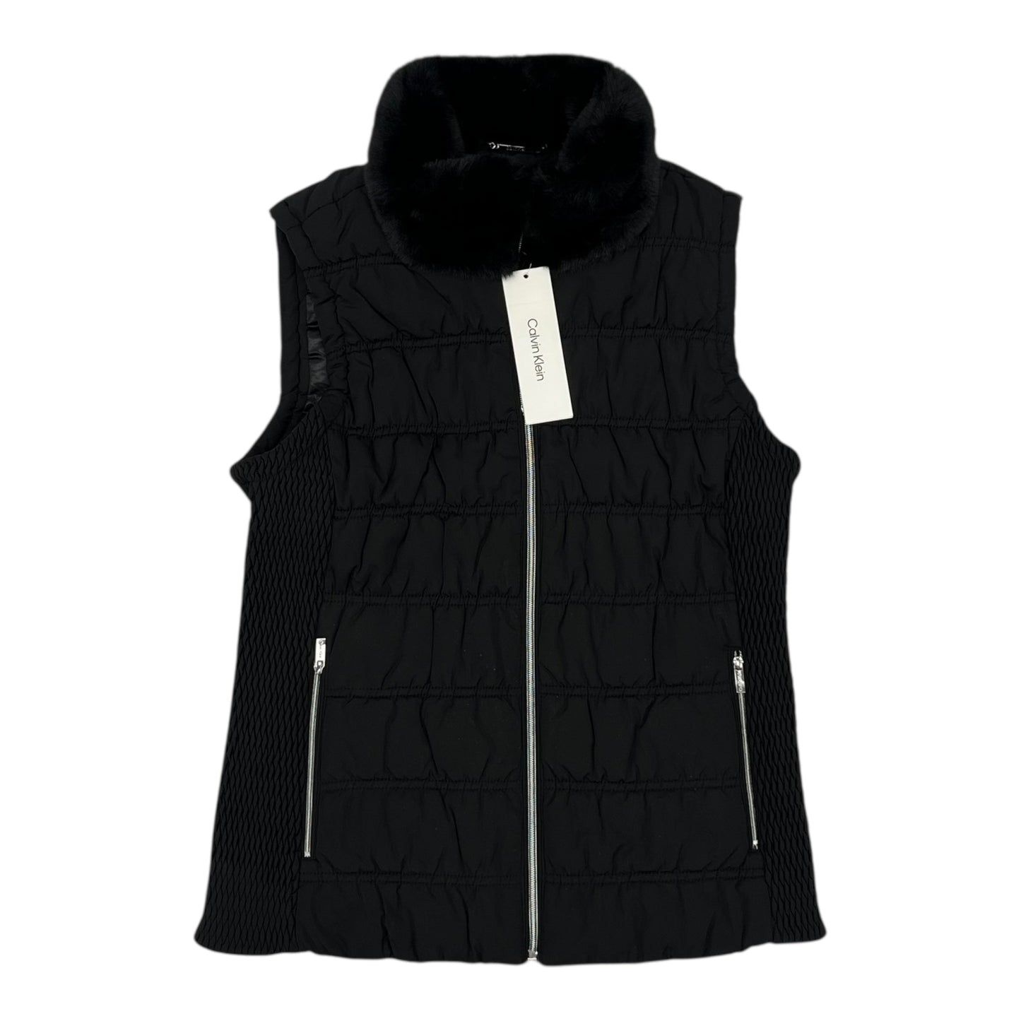 Vest Puffer & Quilted By Calvin Klein In Black, Size:M