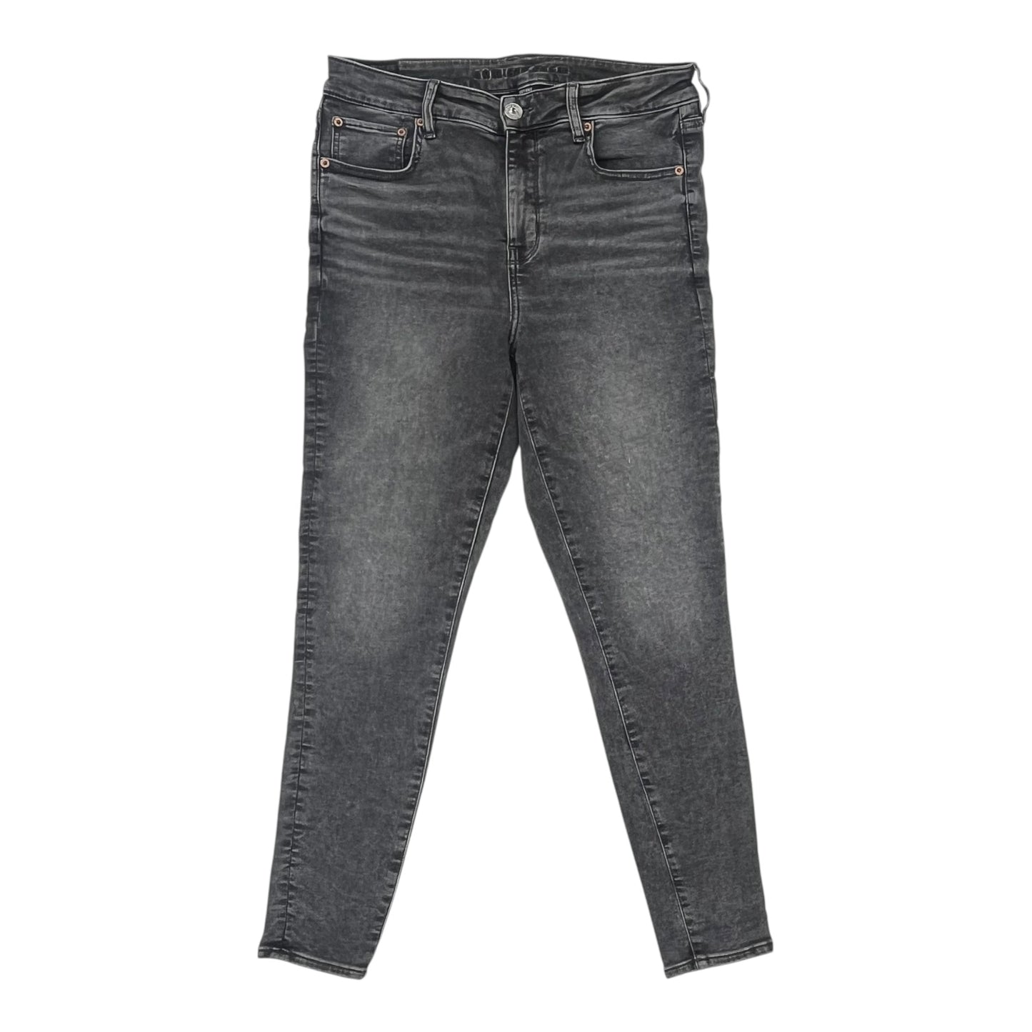 Jeans Skinny By American Eagle In Grey Denim, Size:14