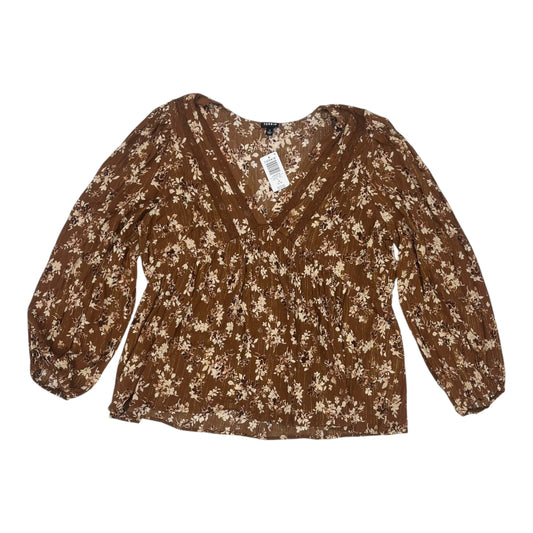 BLOUSE LS by TORRID In BROWN, Size: 1X
