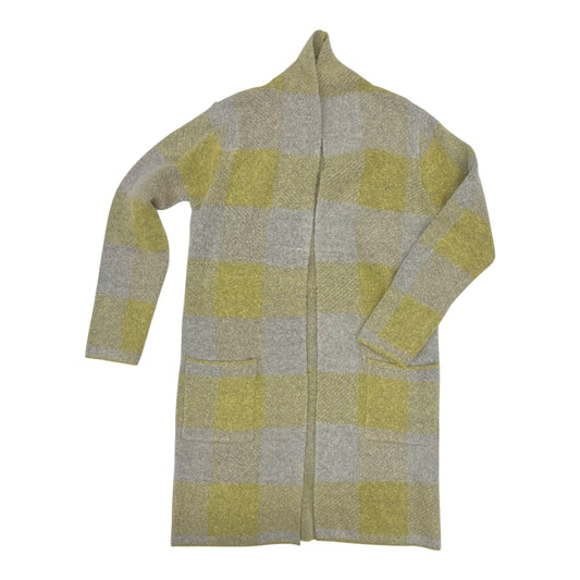 Sweater Cardigan By Baciano In Grey & Yellow, Size:M