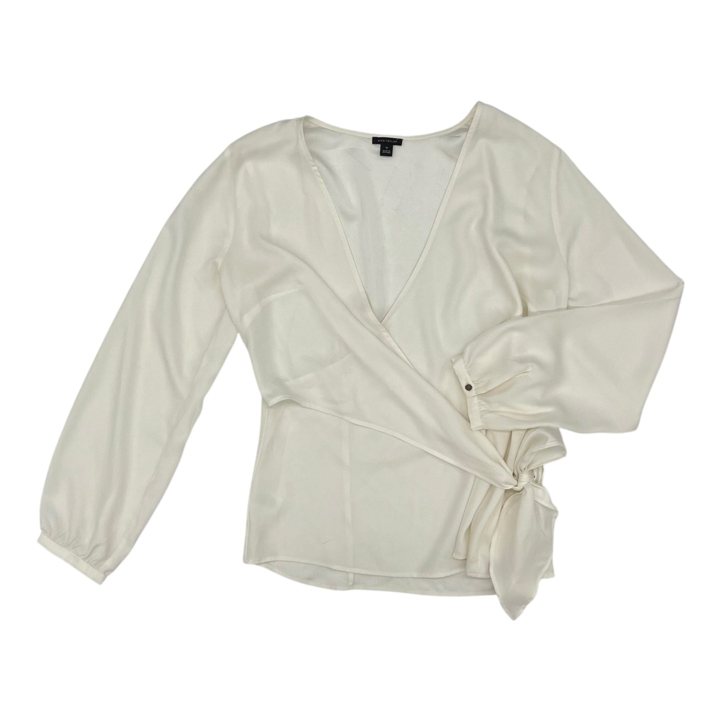 Blouse Ls By Ann Taylor In Cream, Size:M