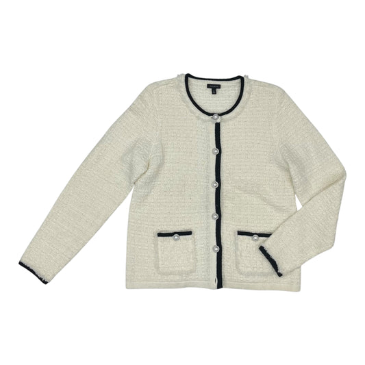 Sweater Cardigan By Talbots In Cream, Size:M