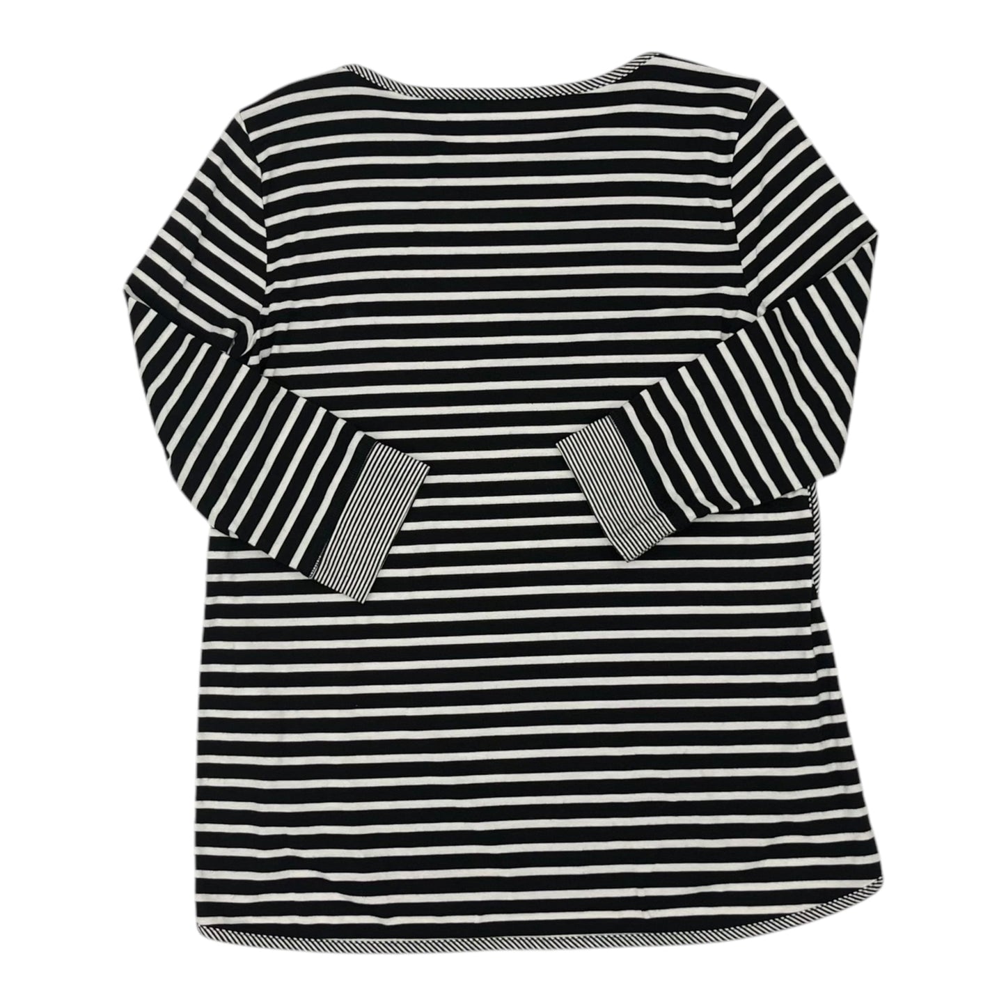 Top 3/4 Sleeve By Talbots In Black & White, Size:Mp