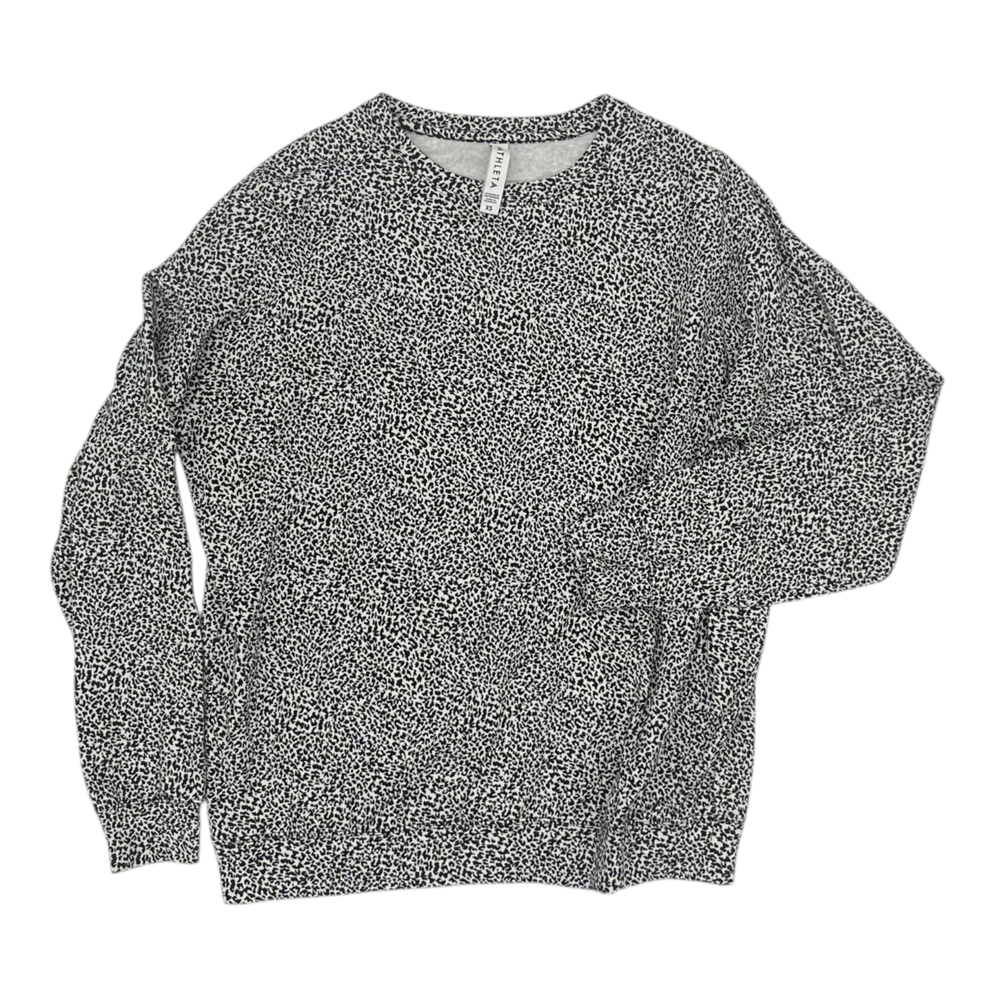 Athletic Top Ls Crewneck By Athleta In Black & White, Size:Xs
