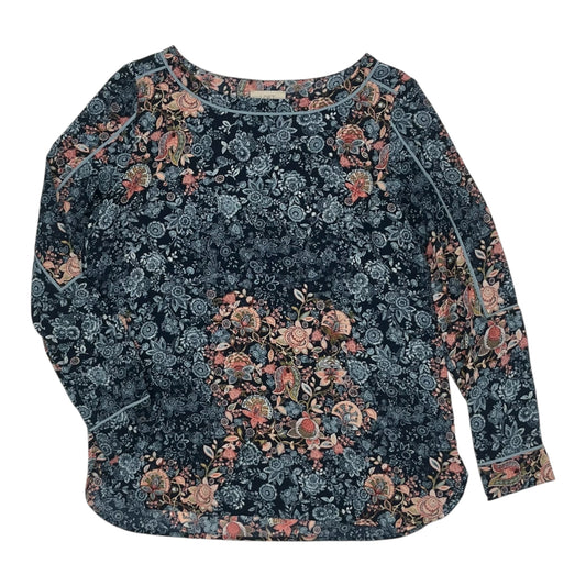 Blouse Ls By Loft In Blue, Size:S
