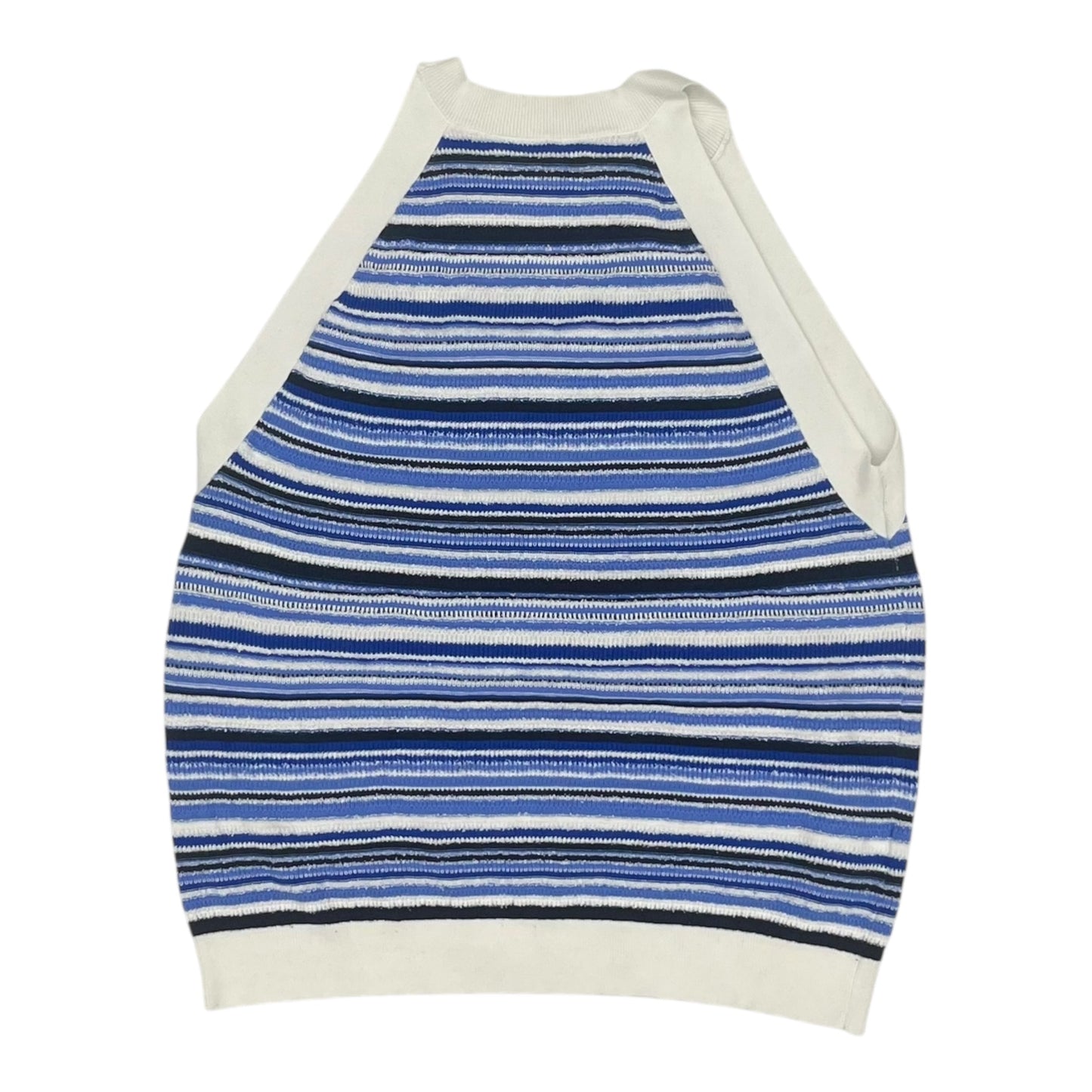 Vest Sweater By Loft In Blue & White, Size:Xl