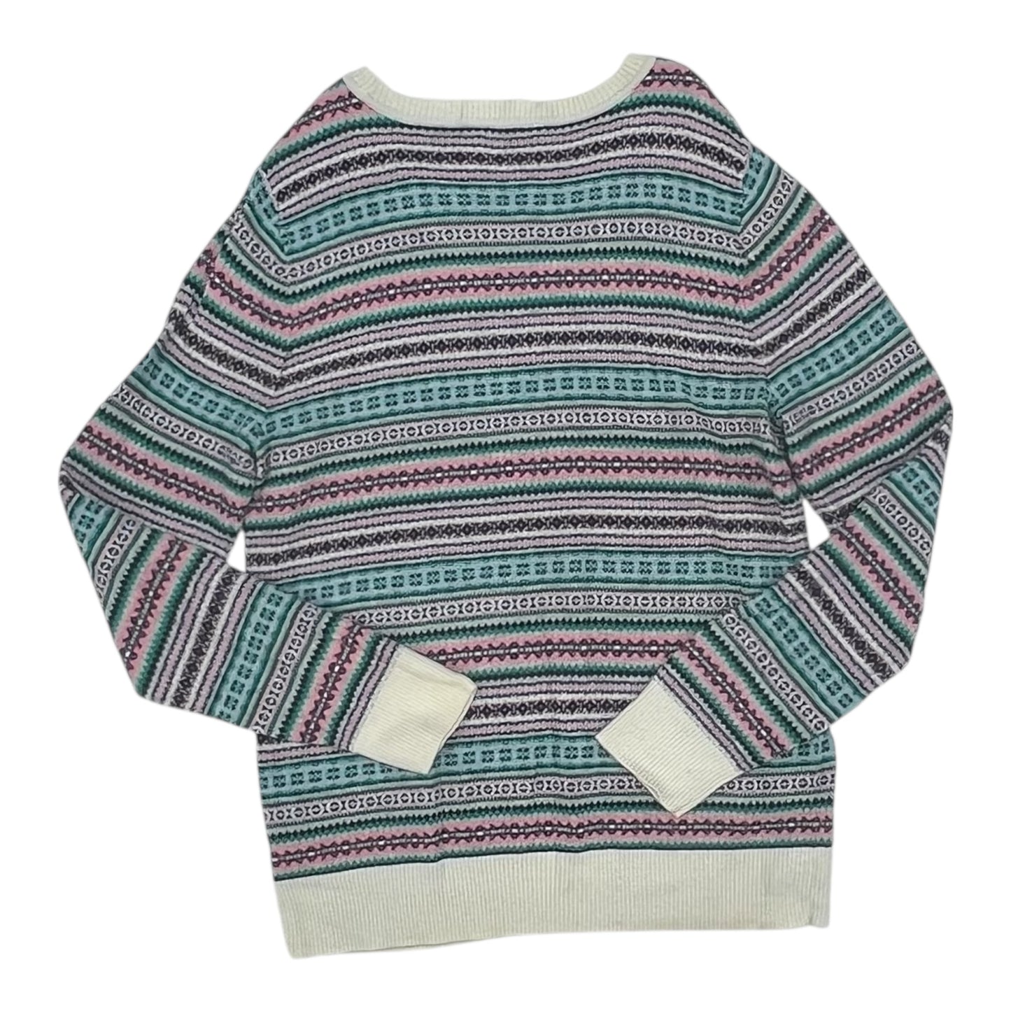 Sweater By Talbots In Green & Pink, Size:L