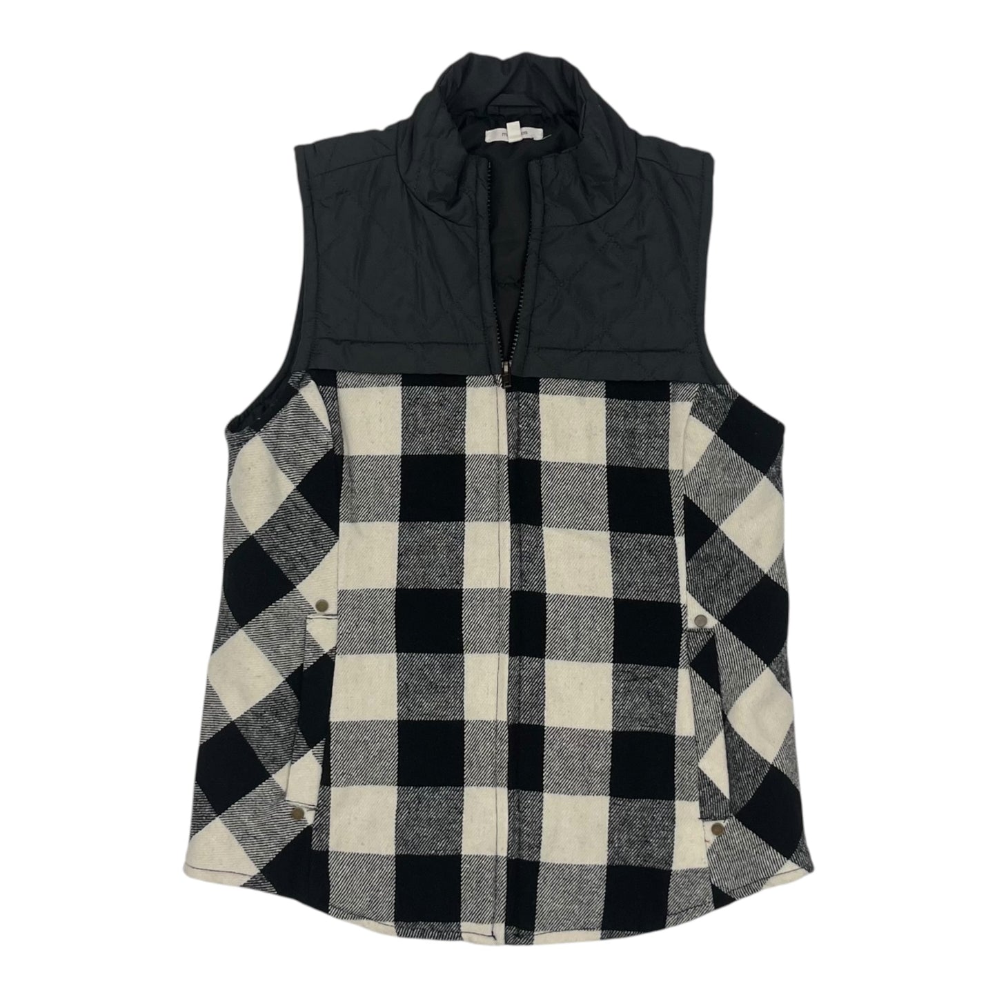 VEST PUFFER & QUILTED by MAURICES in BLACK & CREAM, Size:M