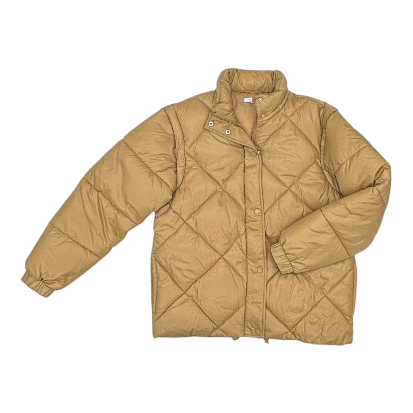 Coat Puffer & Quilted By Top Shop In Tan, Size:S