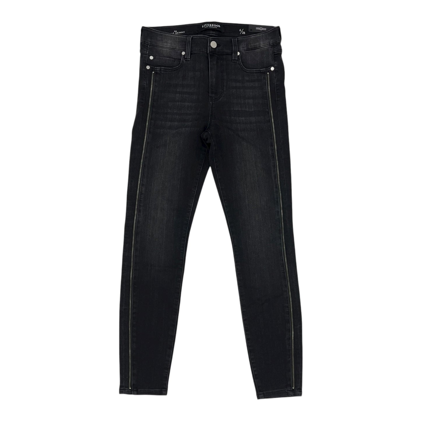 Jeans Skinny By Liverpool In Grey Denim, Size:6