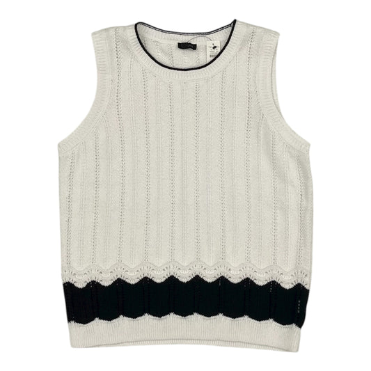 Vest Sweater By Talbots In White, Size:M
