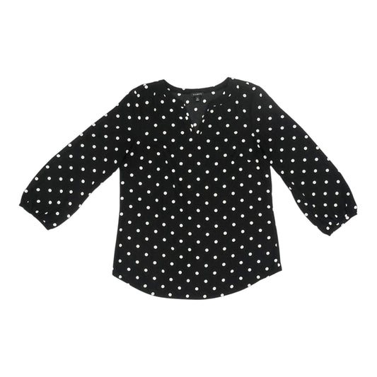 BLOUSE LS by TALBOTS in BLACK & WHITE, Size:XS