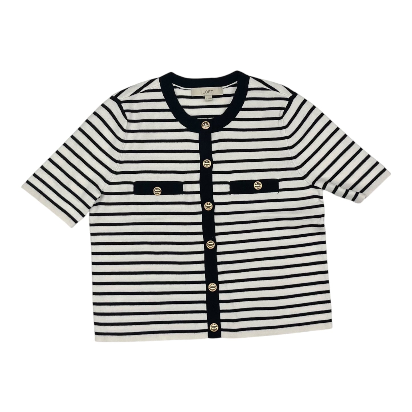 Cardigan By Loft In Black & White, Size:L