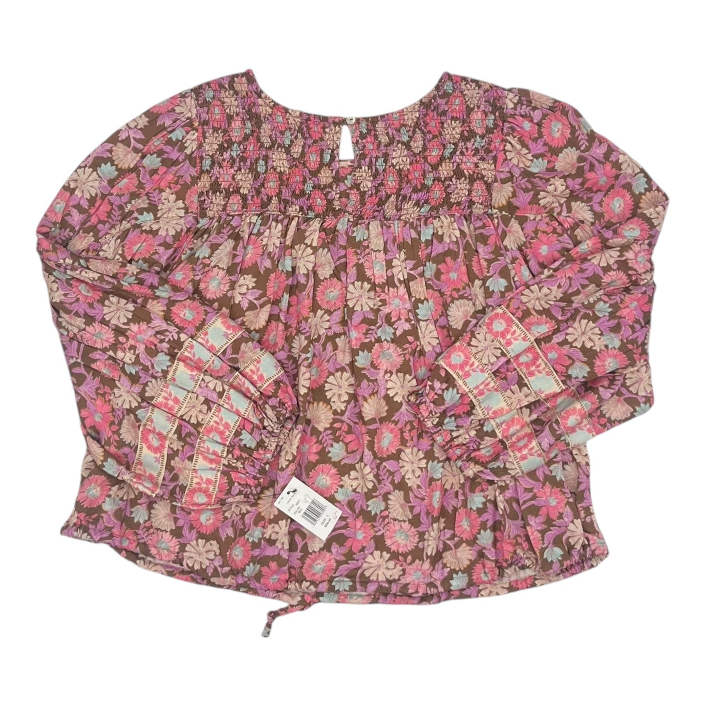 Blouse Ls By Clothes Mentor In Floral Print, Size:L