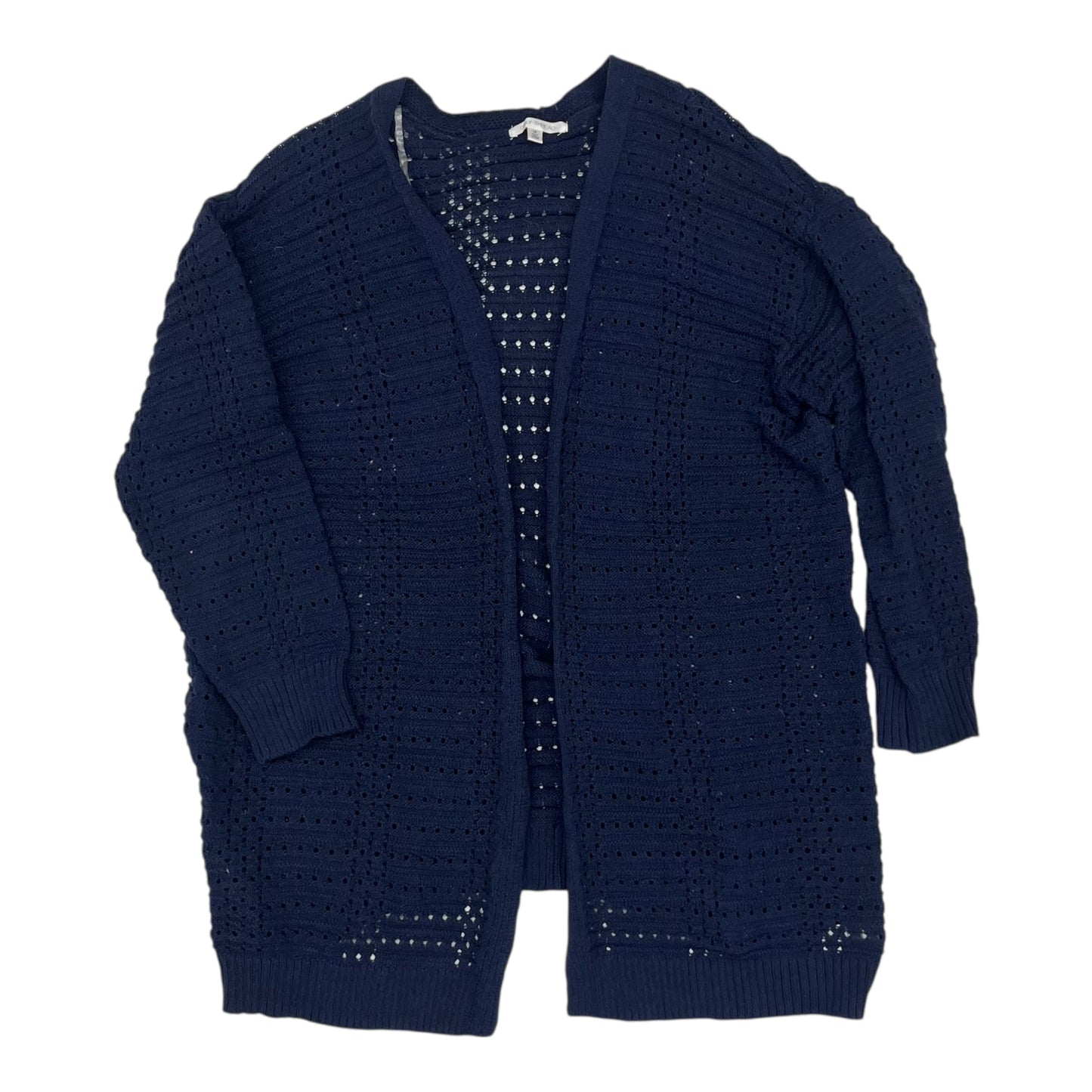 Sweater Cardigan By Clothes Mentor In Navy, Size:1X