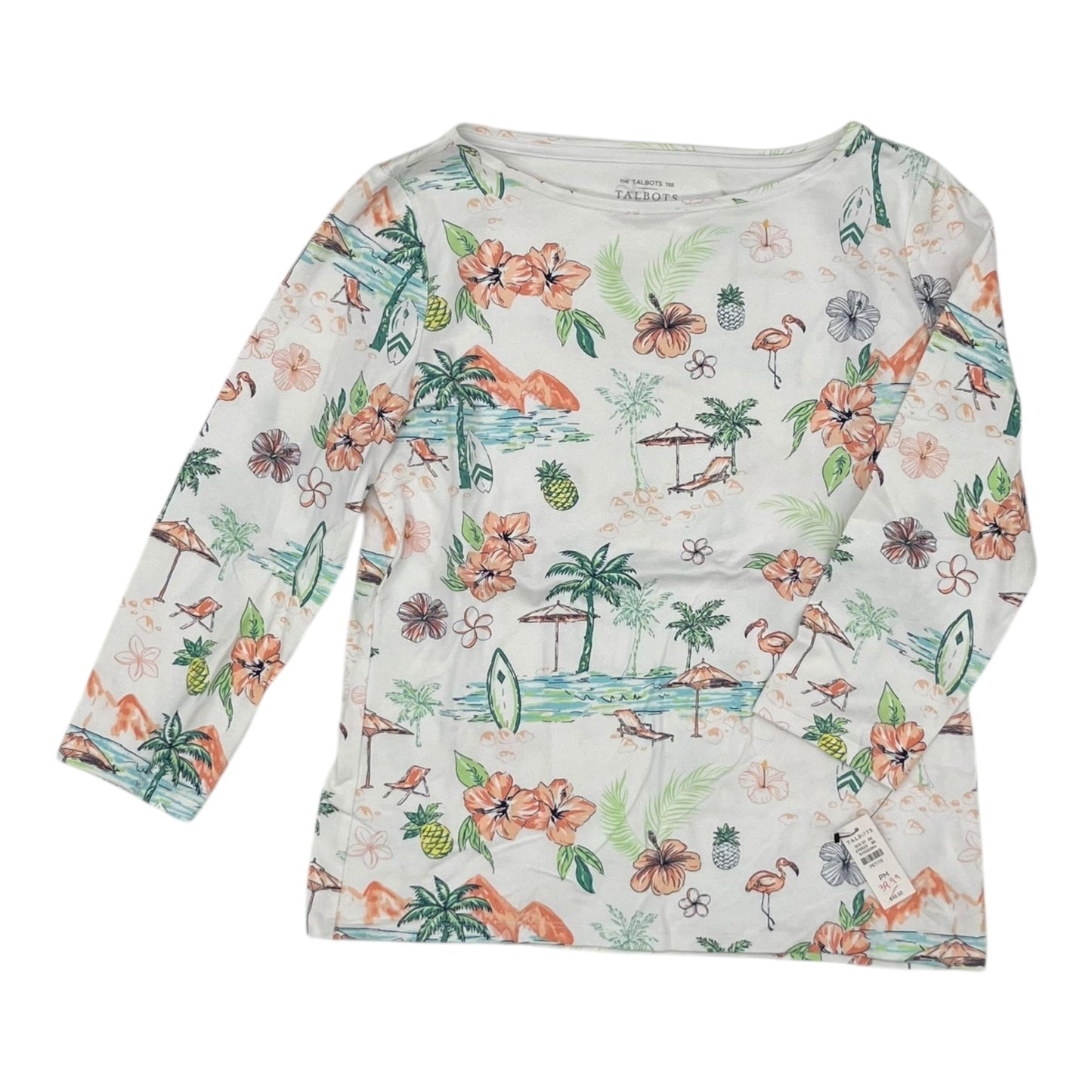 Top 3/4 Sleeve By Talbots In Floral Print, Size:Mp