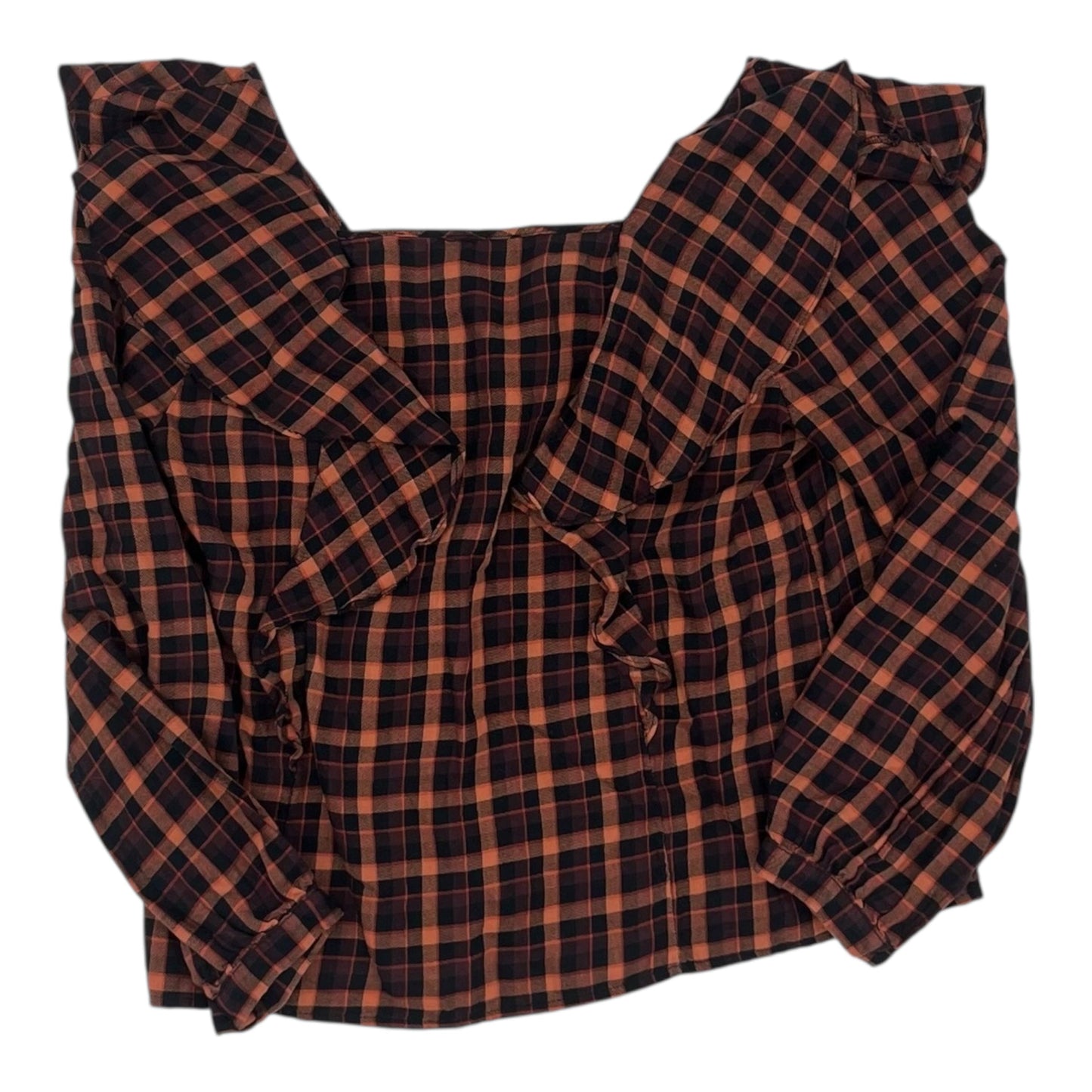 Blouse Ls By Madewell In Black & Orange, Size:S