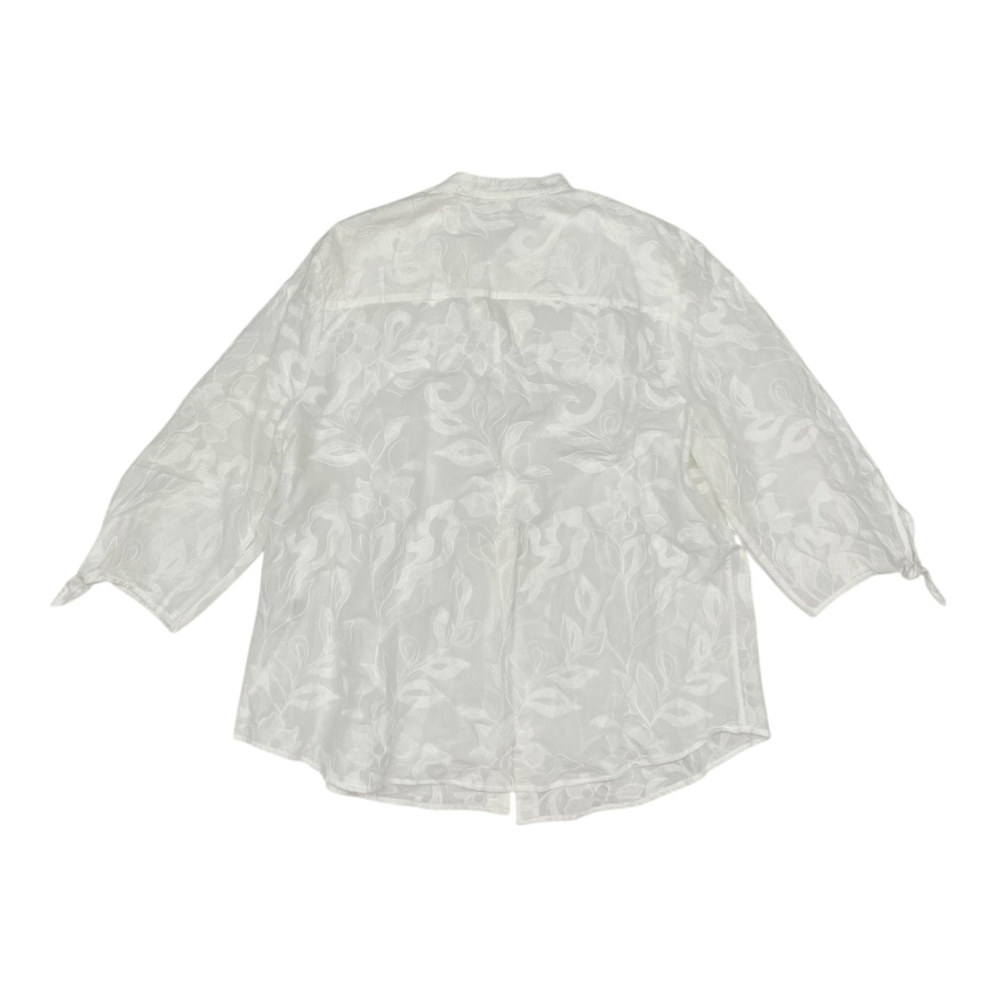 Blouse 3/4 Sleeve By Chicos In Cream, Size:1X