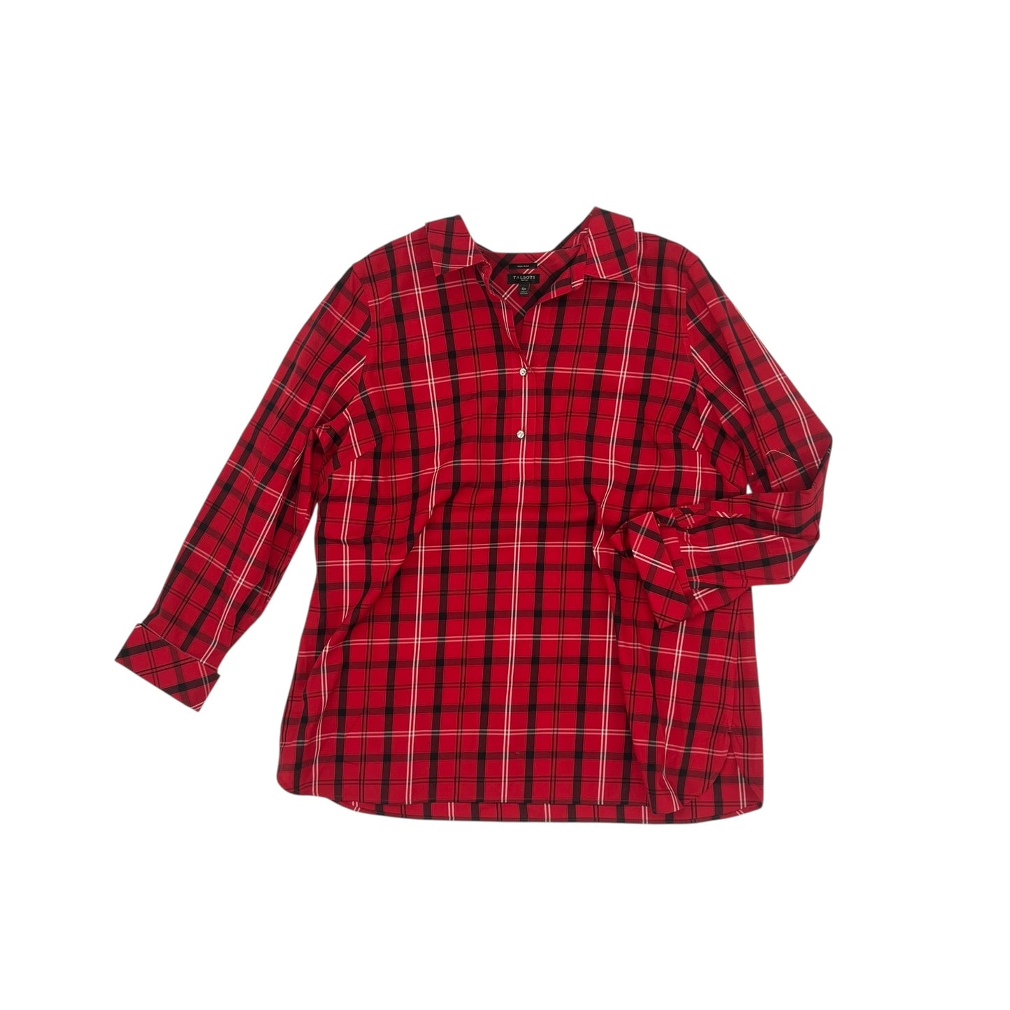 Blouse Ls By Talbots In Black & Red, Size:Lp