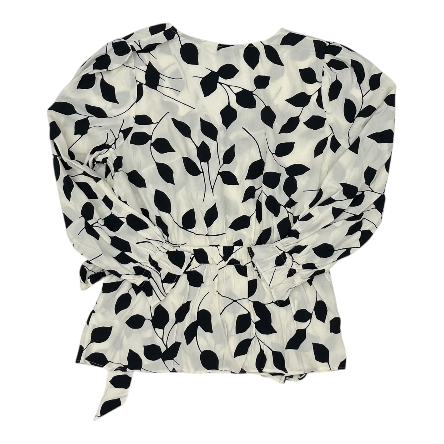 Blouse Ls By Talbots In Black & Cream, Size:1X