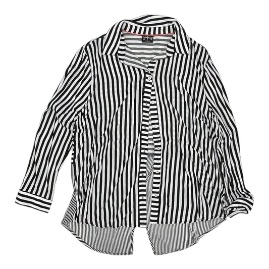 Blouse Ls By Clothes Mentor In Black & White, Size:Xl
