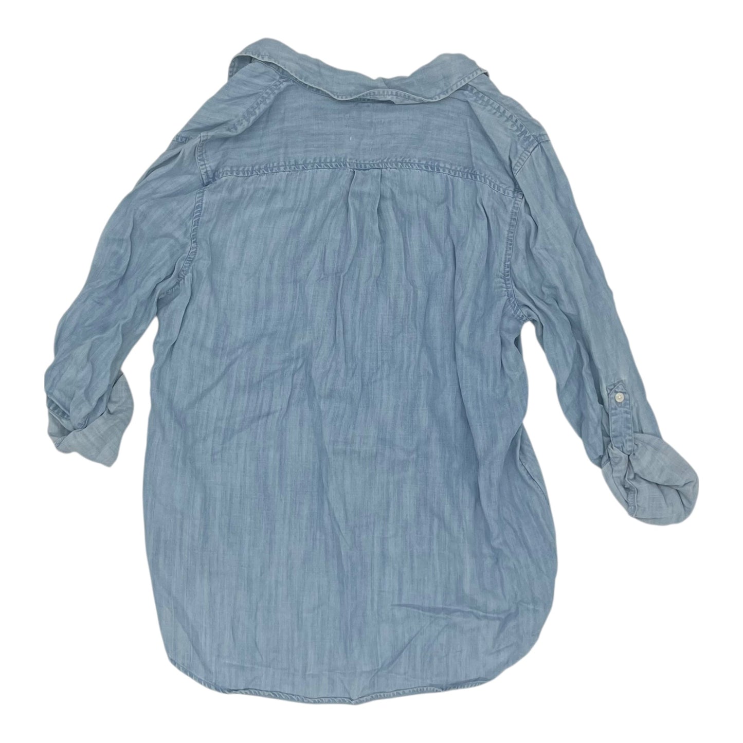 Blouse 3/4 Sleeve By Vineyard Vines In Blue Denim, Size:L
