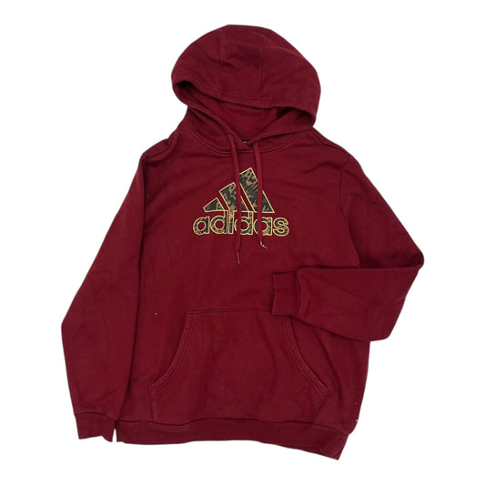 Athletic Sweatshirt Hoodie By Adidas In Red, Size:1X