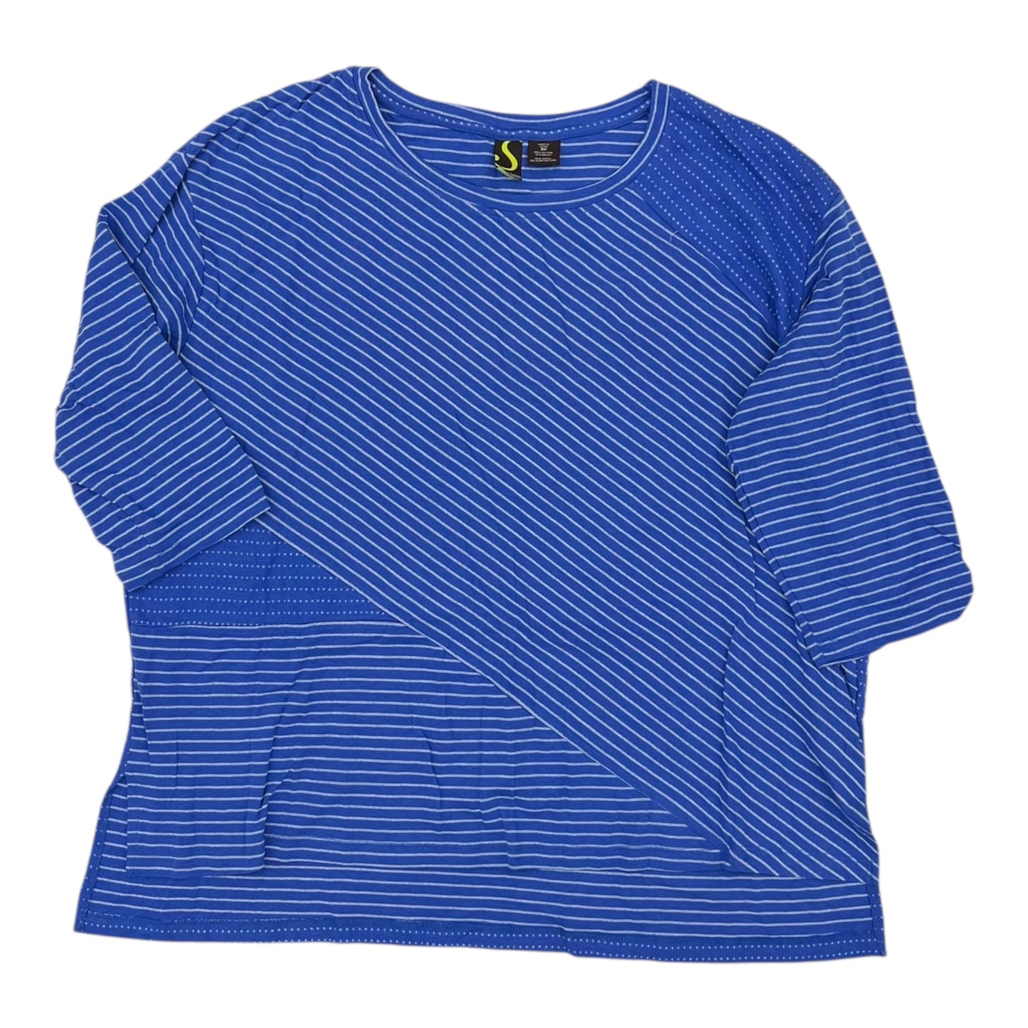 TOP LS by    CLOTHES MENTOR In BLUE & WHITE, Size: 3X