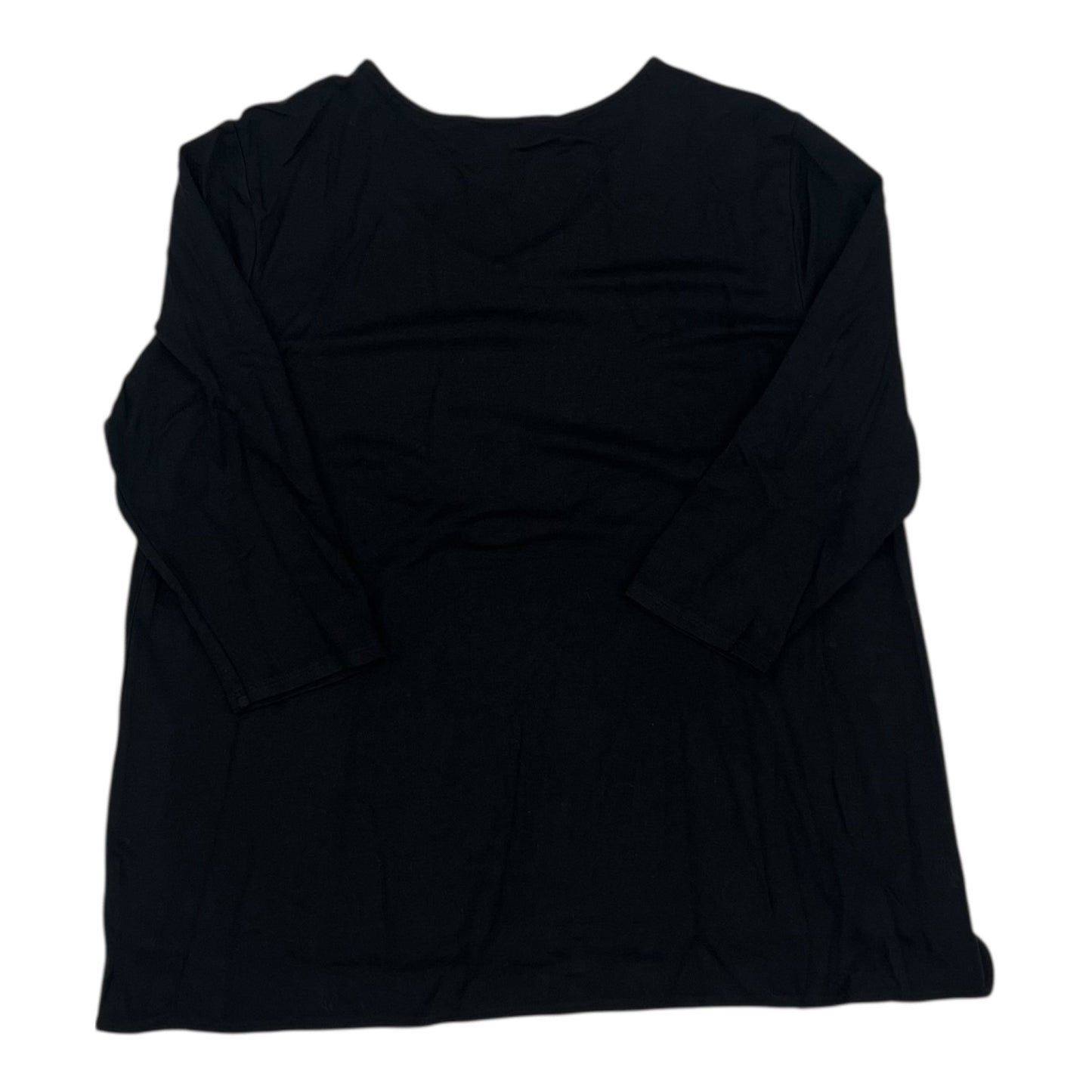 Top 3/4 Sleeve By Cato In Black, Size:Xl
