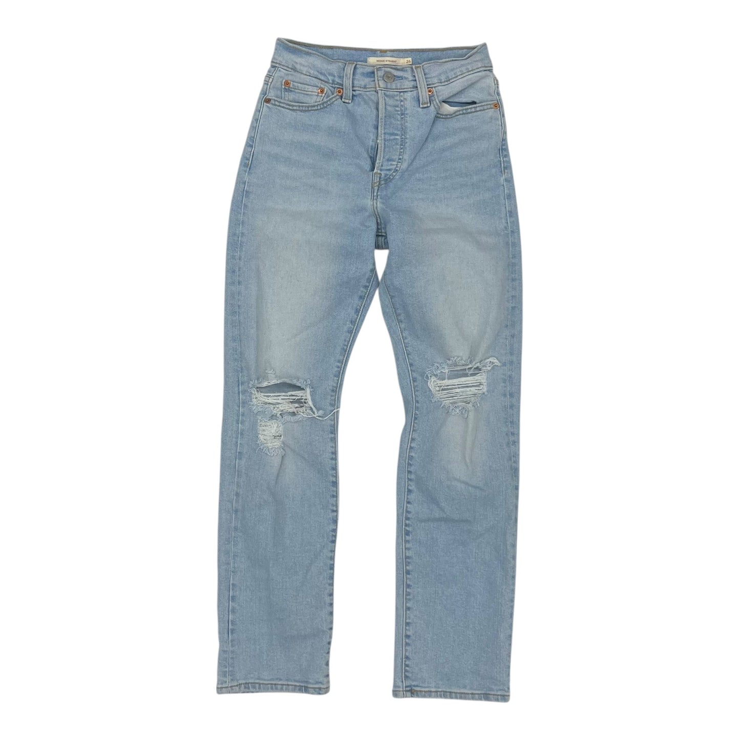 Jeans Straight By Levis In Blue Denim, Size:2