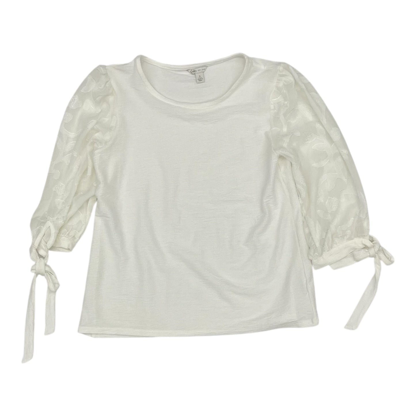 Blouse 3/4 Sleeve By Cato In White, Size:S