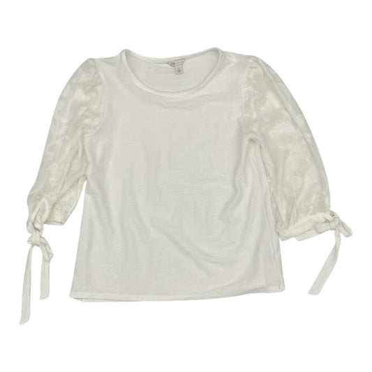Blouse 3/4 Sleeve By Cato In White, Size:S