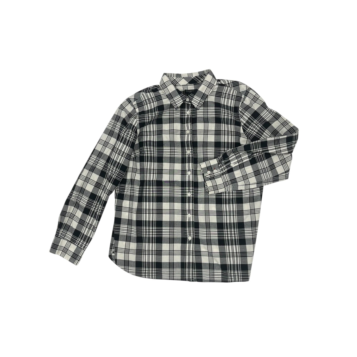 Blouse Ls By Talbots In Black & Cream, Size:Lp