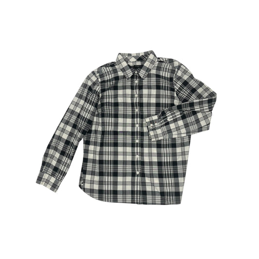 Blouse Ls By Talbots In Black & Cream, Size:Lp