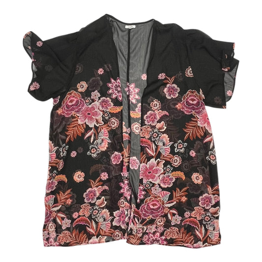 Kimono By Maurices In Black & Pink, Size:2X
