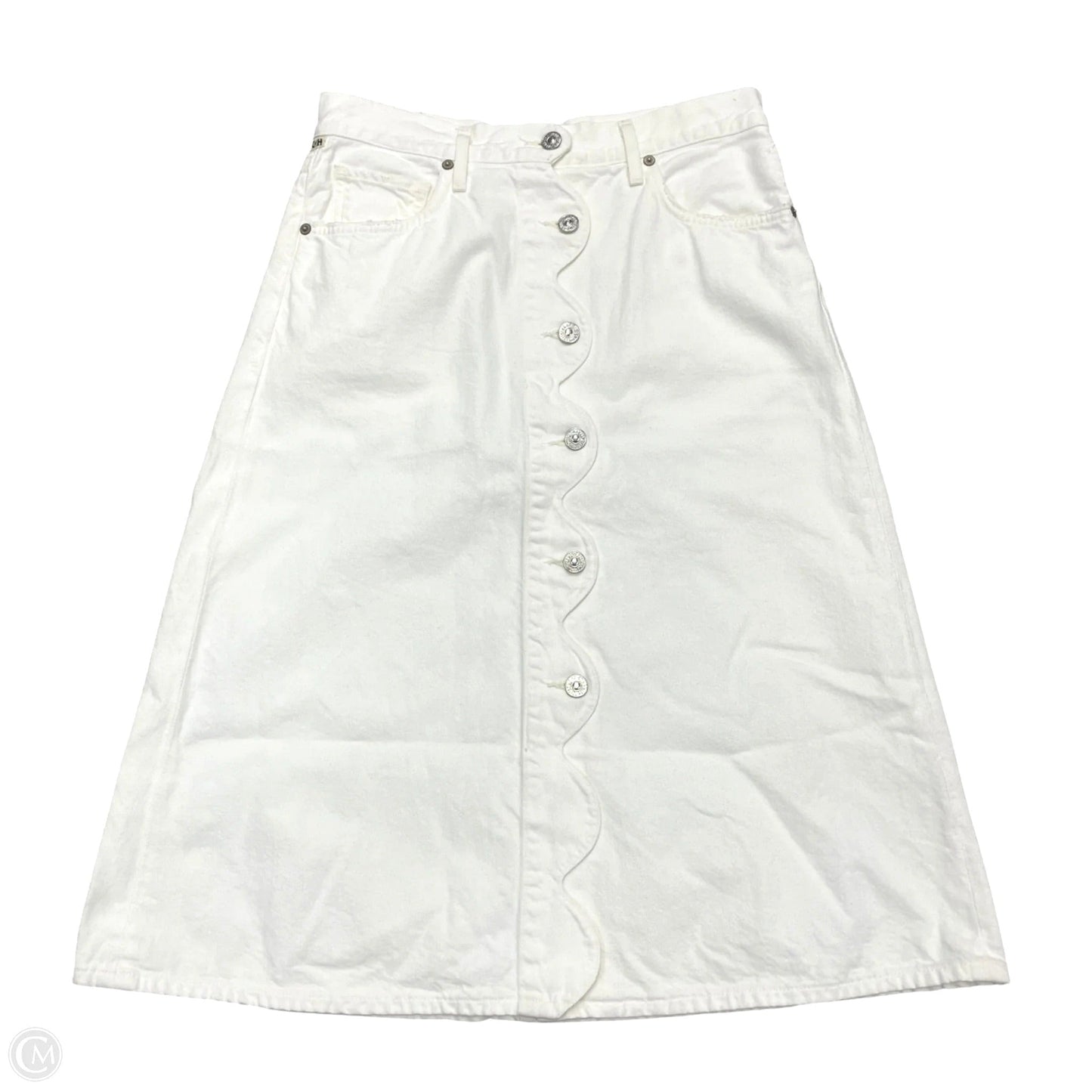 Skirt Midi By Citizens Of Humanity In Cream Denim, Size: 4