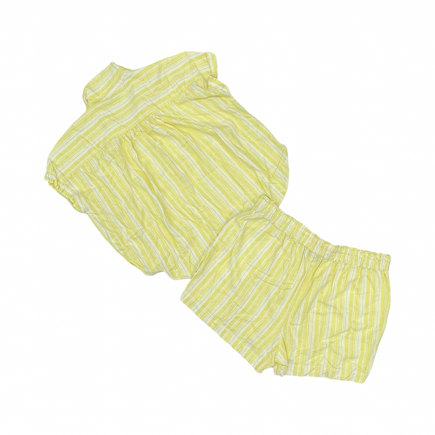 Shorts Set By Lane Bryant In White & Yellow, Size:26